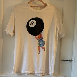 imogene + willie Cream Short Sleeve Tee with Black 8-Ball Graphic